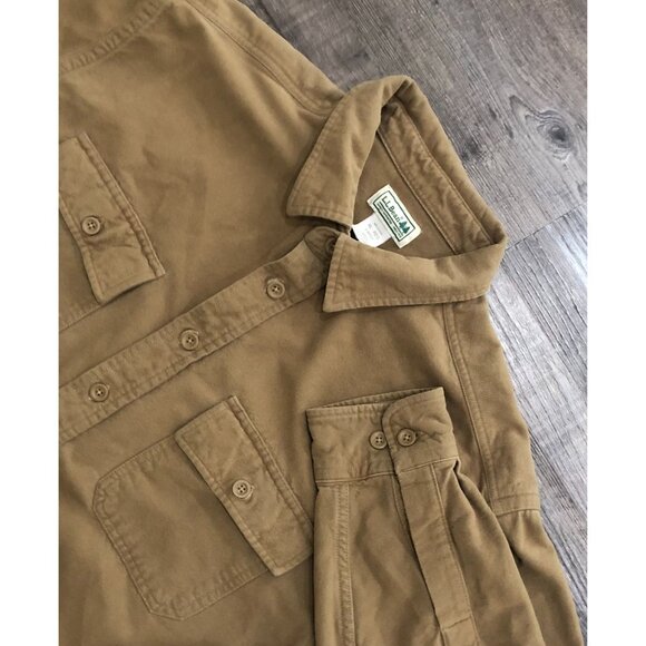 Vintage LL Bean Shirt Mens XL Brown Chamois Flannel Button Down Shirt - Picture 1 of 6